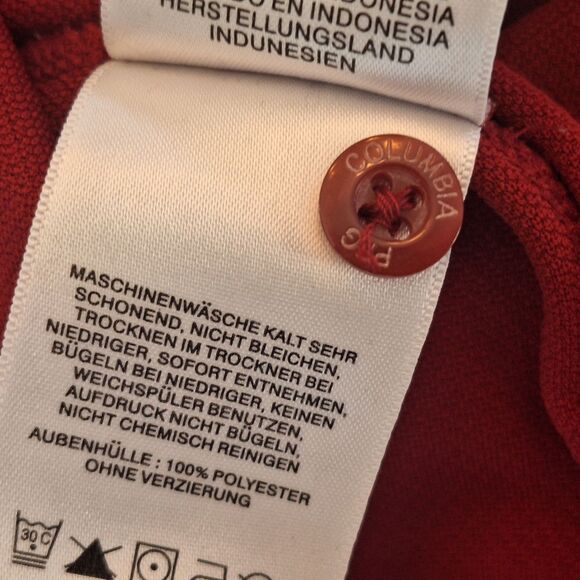 Columbia Red Polo PFG Fishing Shirt Golf Omni Shade Alabama Crimson Tide Men's M - Picture 15 of 16